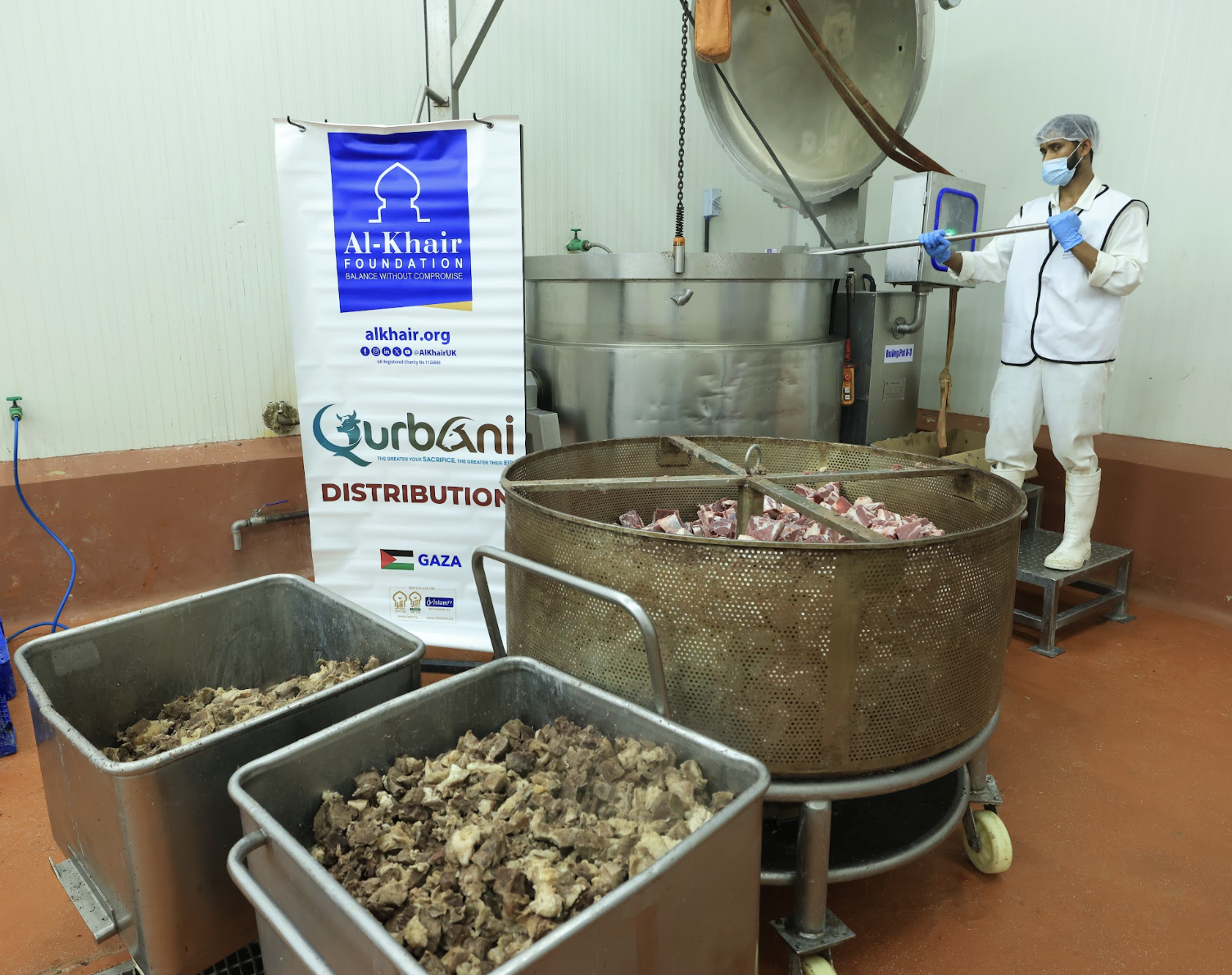 Qurbani meat is carefully cooked under controlled conditions in accordance with international food safety and quality standards.